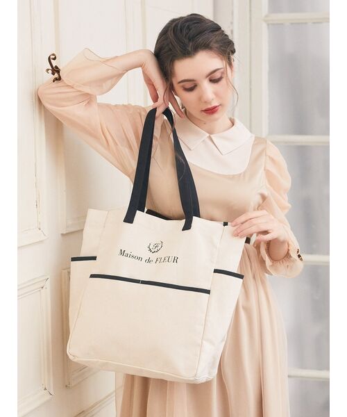 セール 40%OFF】パイピングマルチポケットトートバッグ セール 40%OFF】パイピングマルチポケットトートバッグ