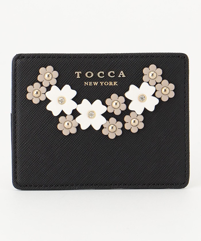 新品 TOCCA カードケース 定期入れ 黒 お花 TOCCA トッカ GARDEN FLOWER CARDCASE カードケース