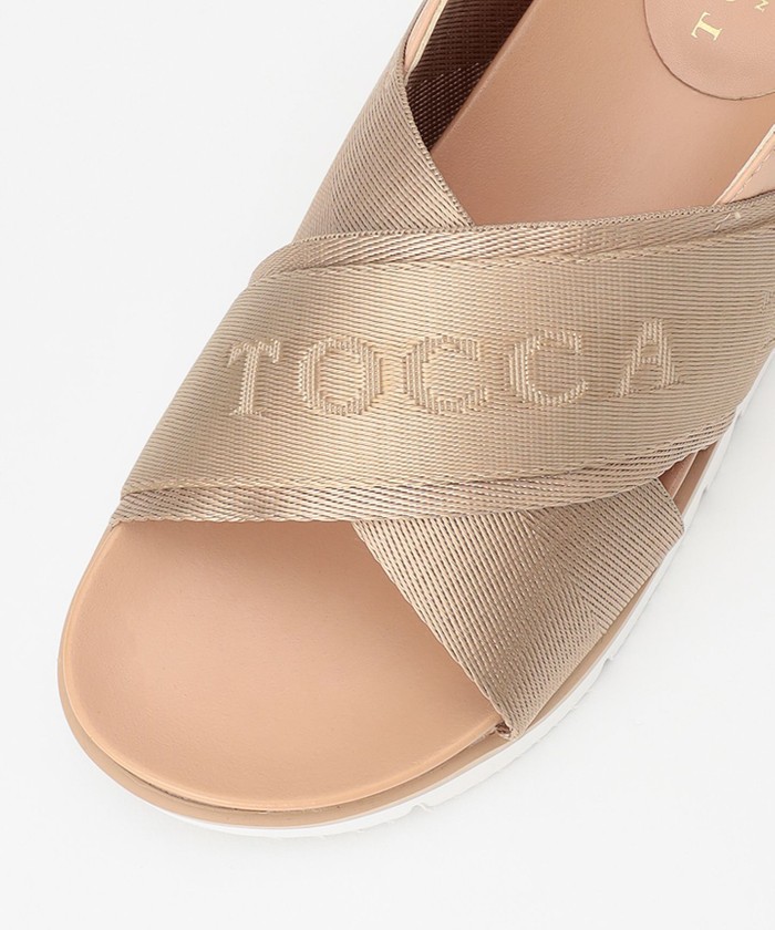 TOCCA ベージュ フリル コンフォートサンダル セール】【WEB限定】LOGO CROSSBELT SANDALS サンダル(505220052