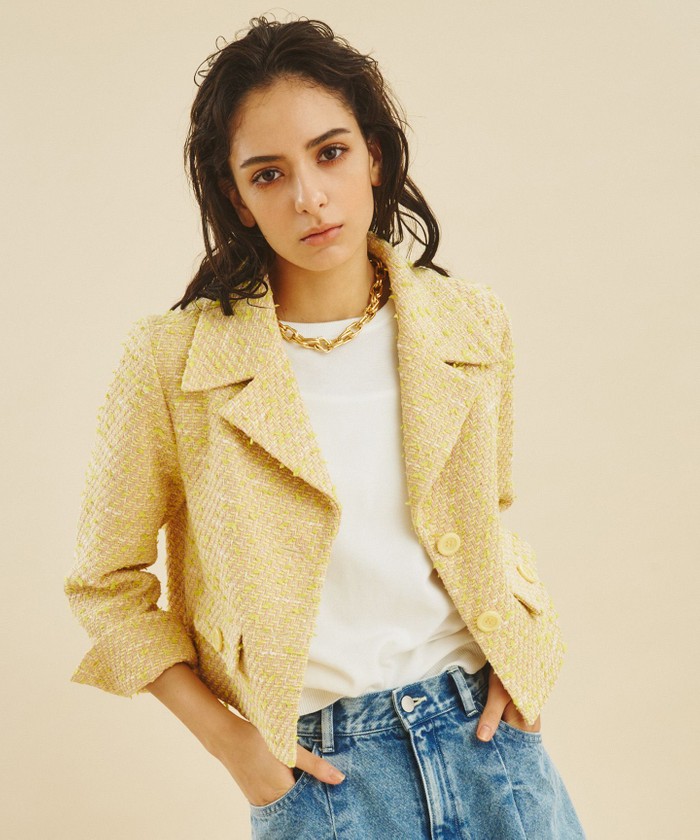 GRACE CONTINENTAL リボンヤーンツイードコート / 36 GRACE CONTINENTAL リボンヤーンツイードコート / 36