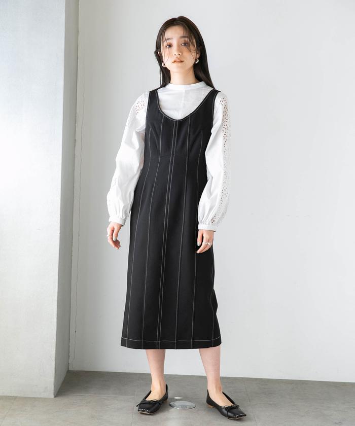 セール 50%OFF】LB.04/WEB限定 配色ステッチジャンスカ(505173506) | ナノ・ユニバース(nano・universe) - d  fashion