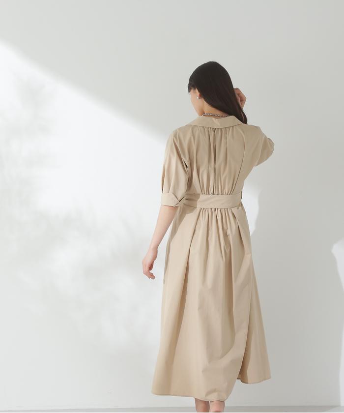 美品★ ナチュラルビューティーベーシック　ドルマンスキッパーシャツワンピース ドルマンスキッパーシャツワンピース(505218228) | ナチュラル