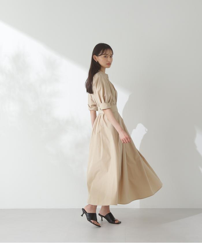 美品★ ナチュラルビューティーベーシック　ドルマンスキッパーシャツワンピース ドルマンスキッパーシャツワンピース(505218228) | ナチュラル