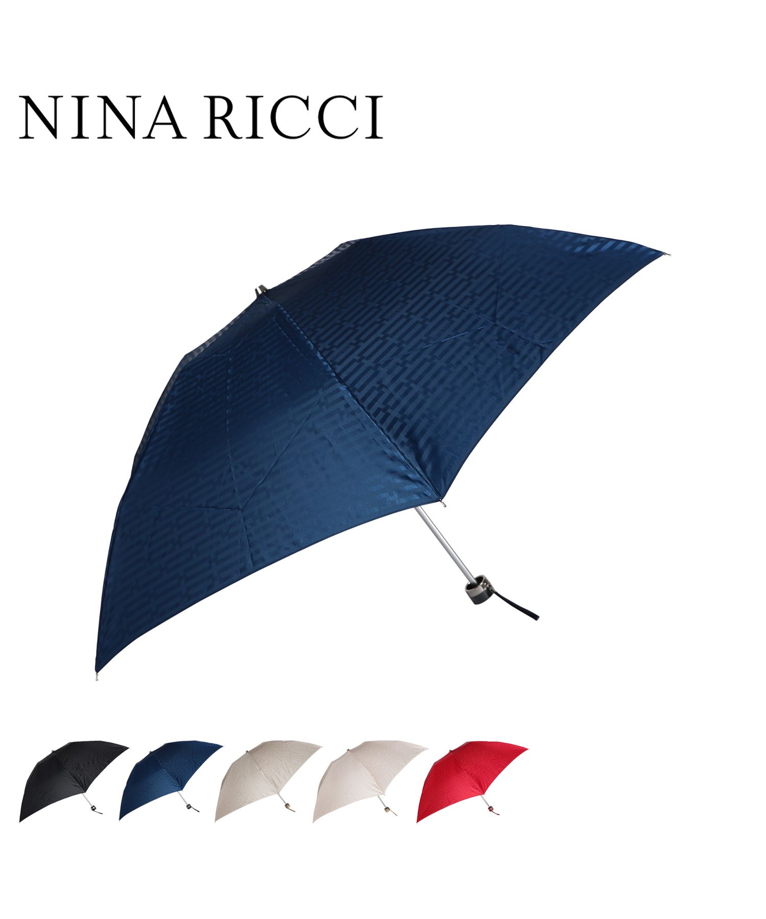 NINA RICCI ニナリッチ 1級遮光 晴雨兼用 折りたたみ傘 日傘 紺白 - 傘