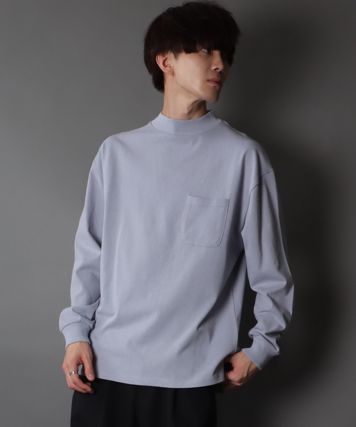 セール】【SITRY】Heavy weight wide mock neck pullover