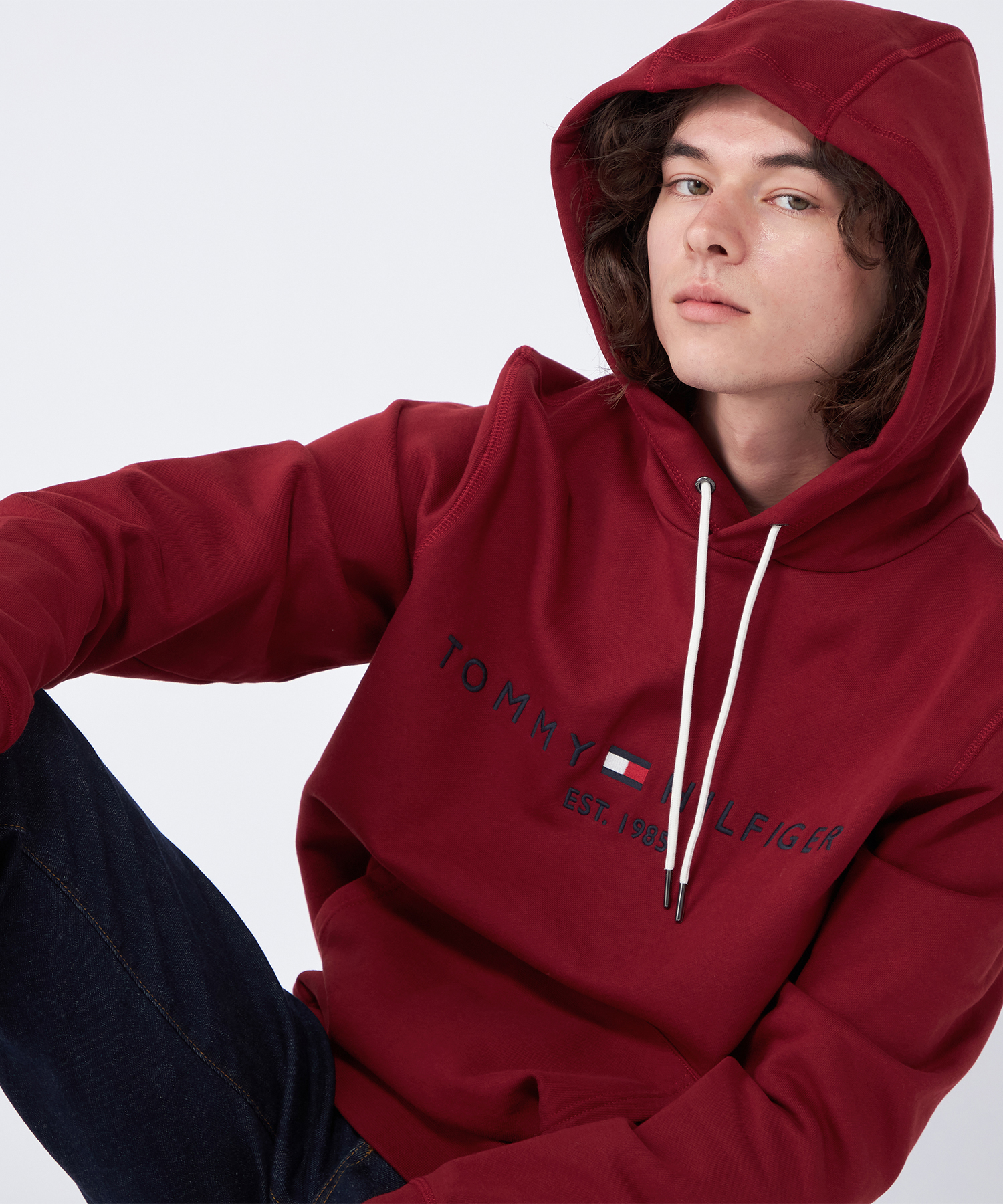 TOMMY HILFIGER パーカー BOYS モノタイプストライプカラー