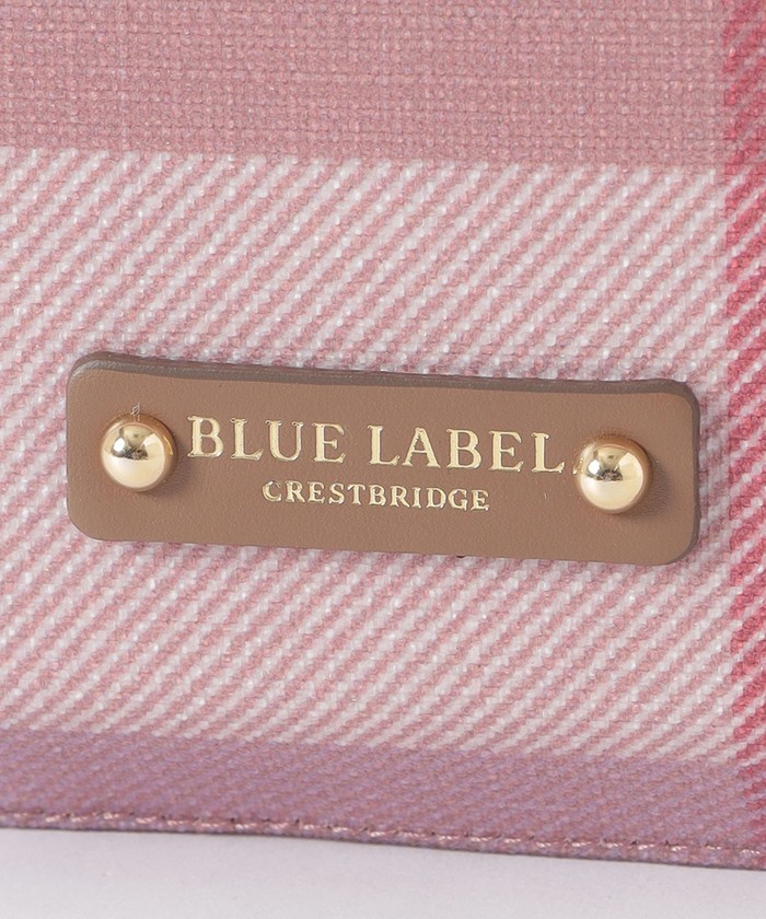 【美品】BLUE LABEL クレストブリッジ スマホショルダーバッグ ピンク セール】パーシャルクレストブリッジチェックPVCスマホ