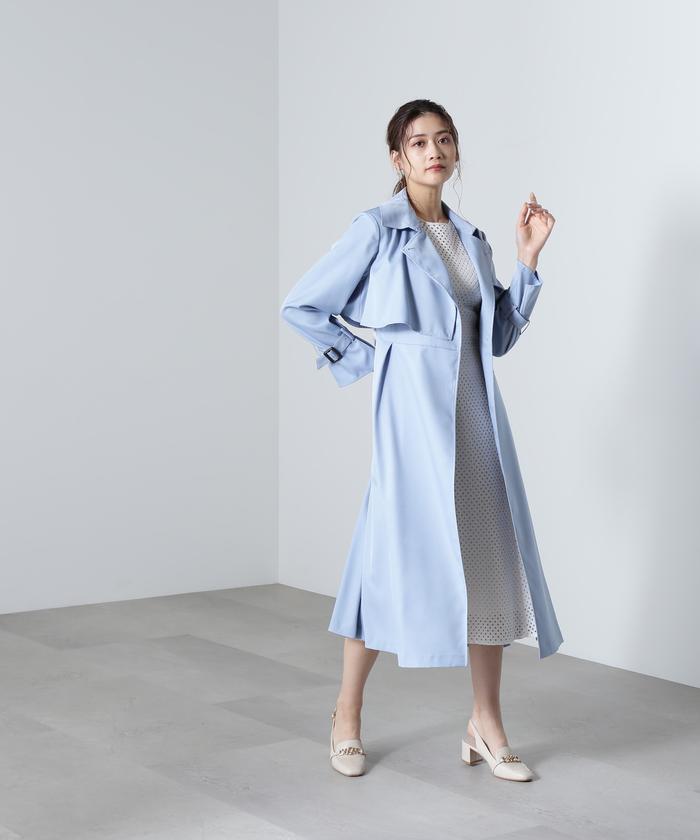 90s courreges ウールシルク ツイードコート ティファニーブルー