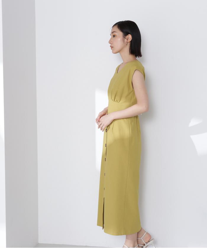 Double Jersey V-Neck Dress - black - Mame Kurogouchi