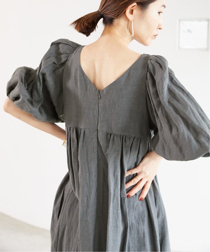 【はな様ページ】ベルギーlinenワッシャー加工・かっぽう着ワンピース はな様ページ】ベルギーlinenワッシャー加工・かっぽう着ワンピース