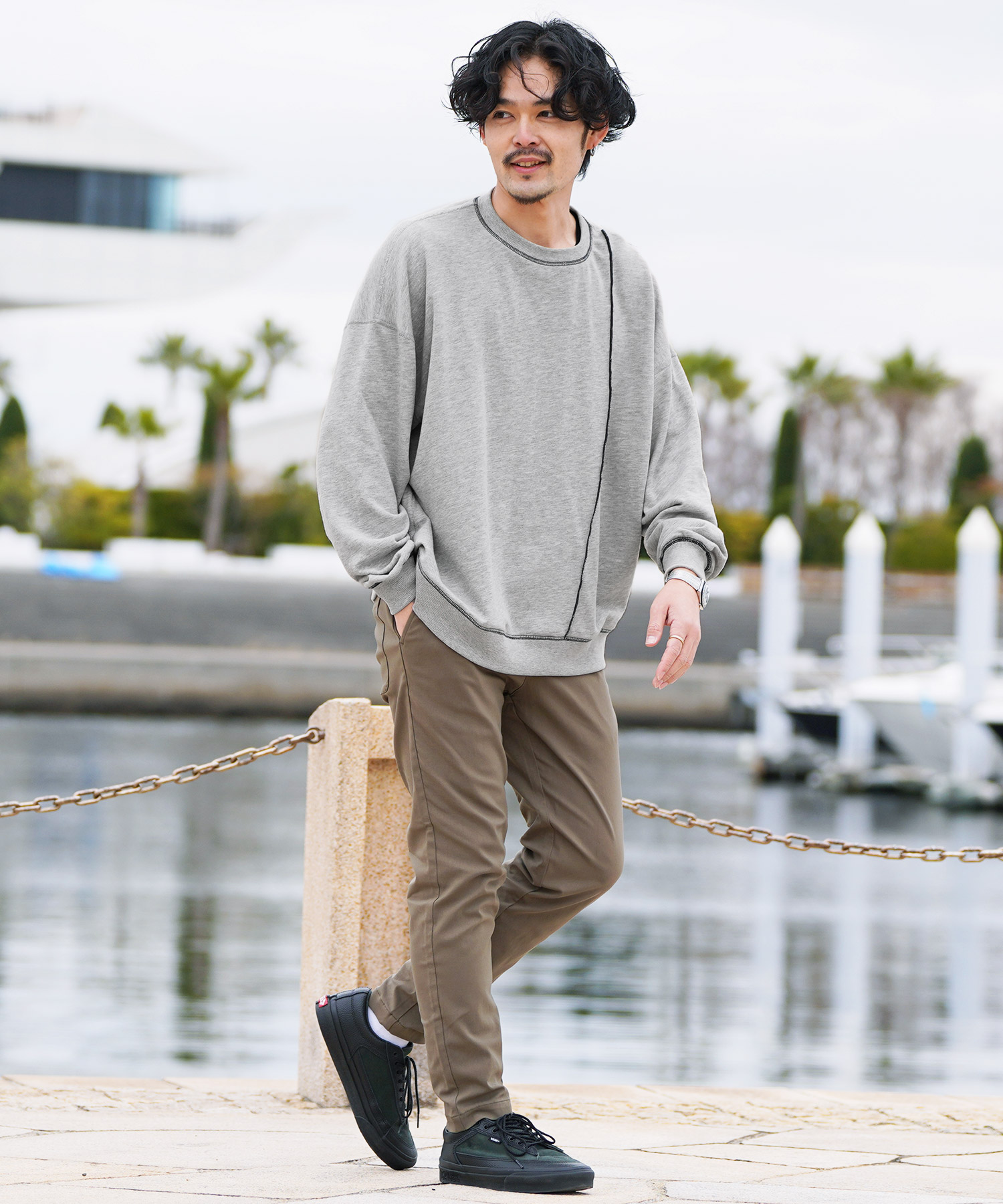 ジギーズショップ JIGGYS SHOP 配色アウトロックステッチ裏毛 ジギーズショップ JIGGYS SHOP 配色アウトロックステッチ裏毛