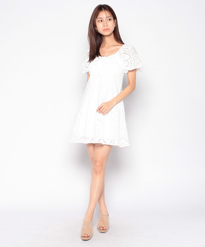 セザンヌ 綿麻混紡 カシュクール ドレス ミニ ラップ ワンピース 関税込☆セザンヌ 綿麻混 カシュクール ミニ ラップ ワンピース