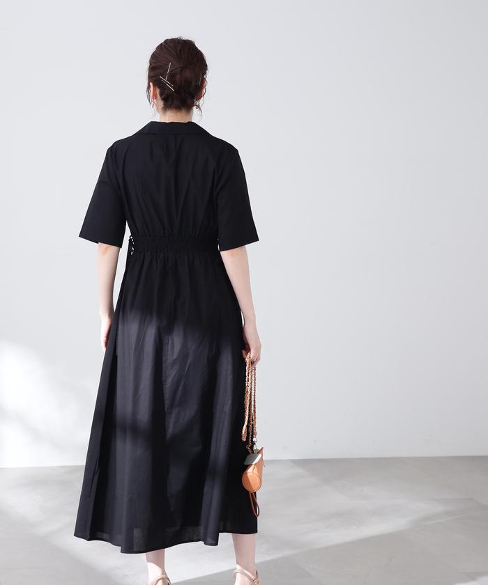 セール 40%OFF】コットンボイル開襟シャツワンピース《S Size