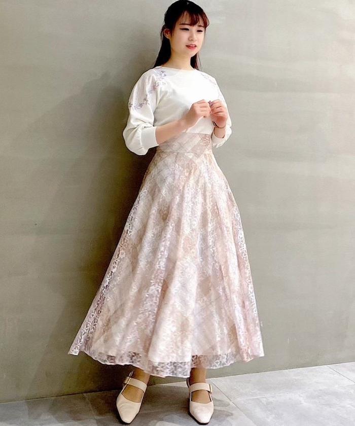 クーポン】【セール 30%OFF】レース×チェックバックレースアップ