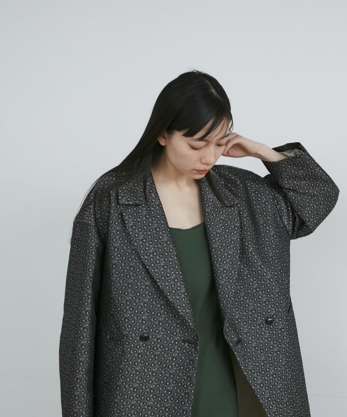 SAINT LAURENT フラワージャガードネクタイ ワイシャツ 花柄 草木、ボタニカル ペイズリー ネイビー ジャ