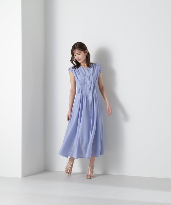 BURBERRY ウエストネックギャザーデザインワンピース  38(M) セール】ショルダーギャザーピンタックワンピース(505225462