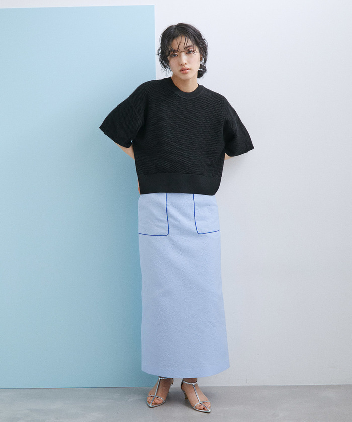 【美品】ADAM ET ROPE’ 　ニットポロTEE ホワイト　カットソー 美品】ADAM ET ROPE' ニットポロTEE ホワイト - メルカリ