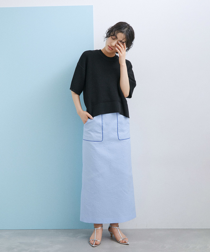 ADAM ET ROPE’ アダムエロペ ニットポロTEE ADAM ET ROPE' 【WEB限定】・【サステナブル】ニットポロTEE