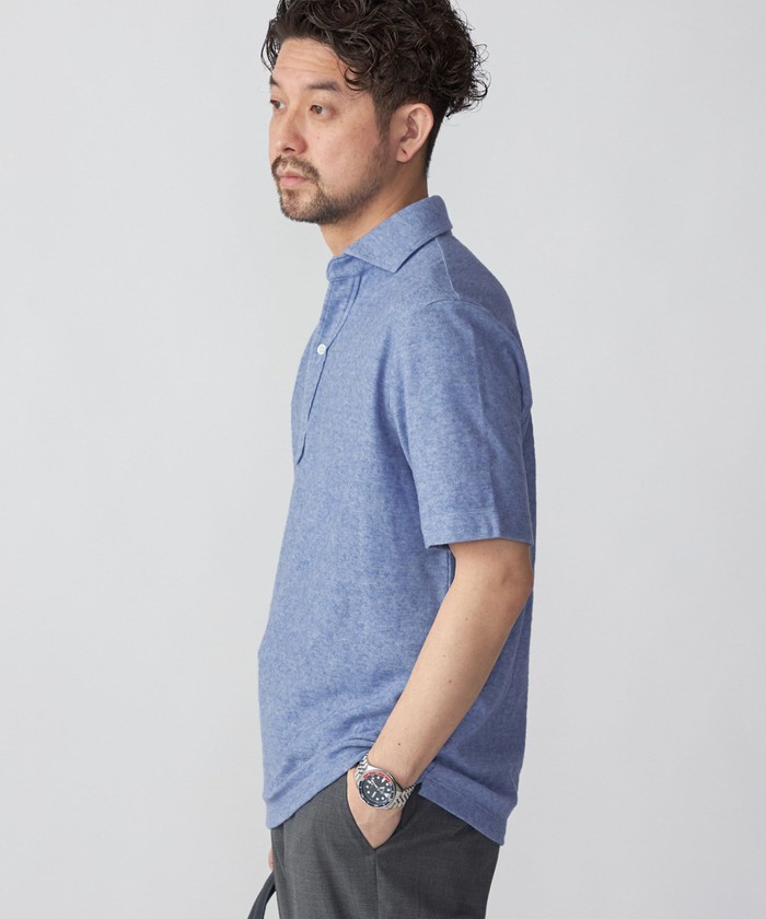 DANIELE FIESOLI◆Made In Italy◆M◆スキッパー ポロ セール】SHIPS: スキッパー パイル ポロシャツ(505236243