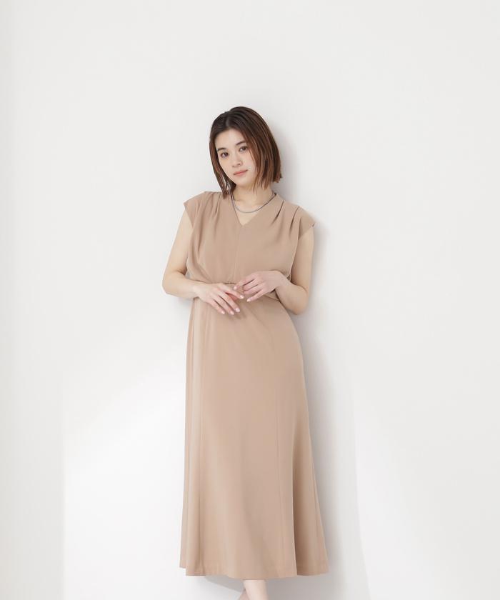充実の品 セール 50%OFF】Vネックドレープタックワンピース(505236896 ワンピース