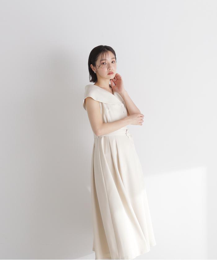 セール 50%OFF】ショールカラーフレアワンピース(505236897