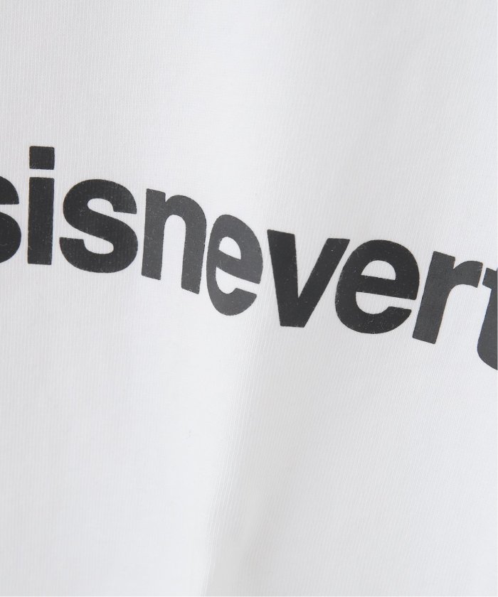 ディスイズネバーザット 前後ロゴプリントL/S Tee ホワイト