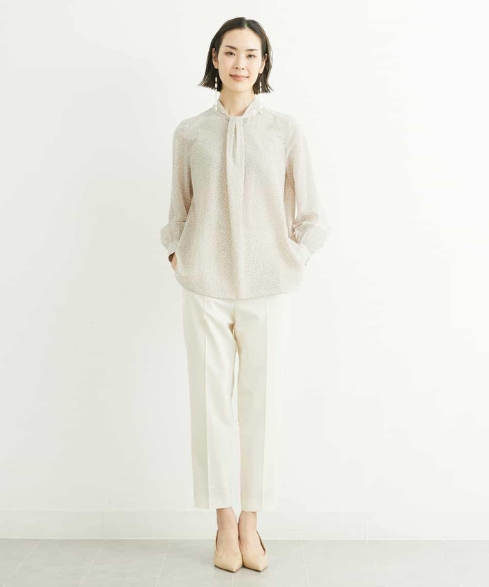 セール 50%OFF】[お仕事におすすめ]ハイネックランダムドット