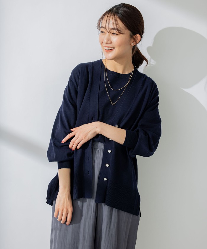 ESSENTIEL Antwerp(エッセンシャル・アントワープ)アンサンブルカシュクールカーディガン(サイズM)(ネイビー) ESSENTIEL ANTWERP(エッセンシャルアントワープ)の商品一覧