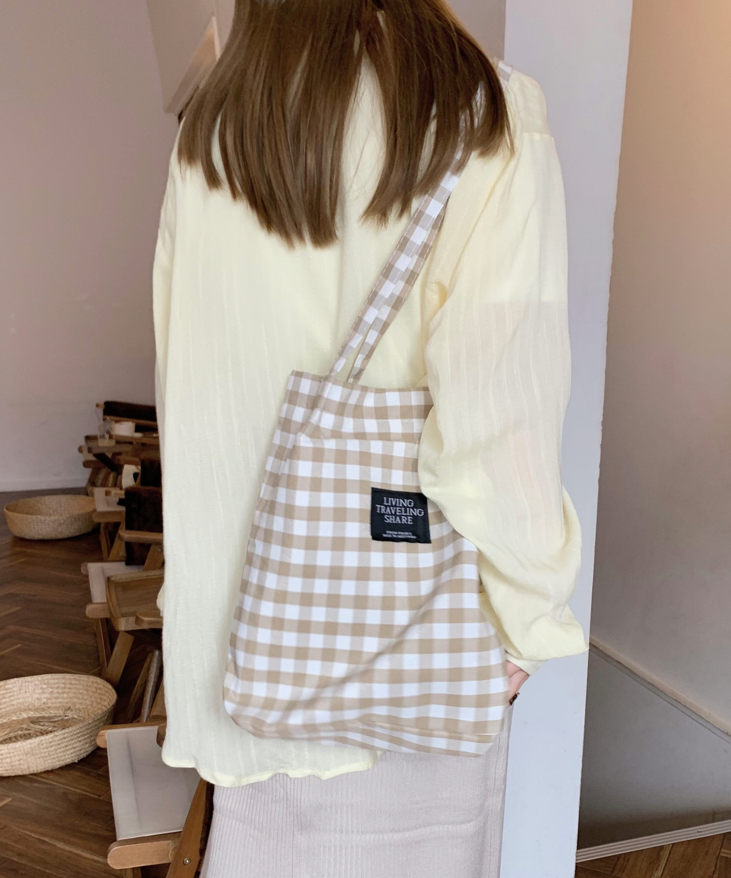 バッグ onedayapartmentjapan gingham knapsack gingham knapsack / red | onedayapartmentjapan.