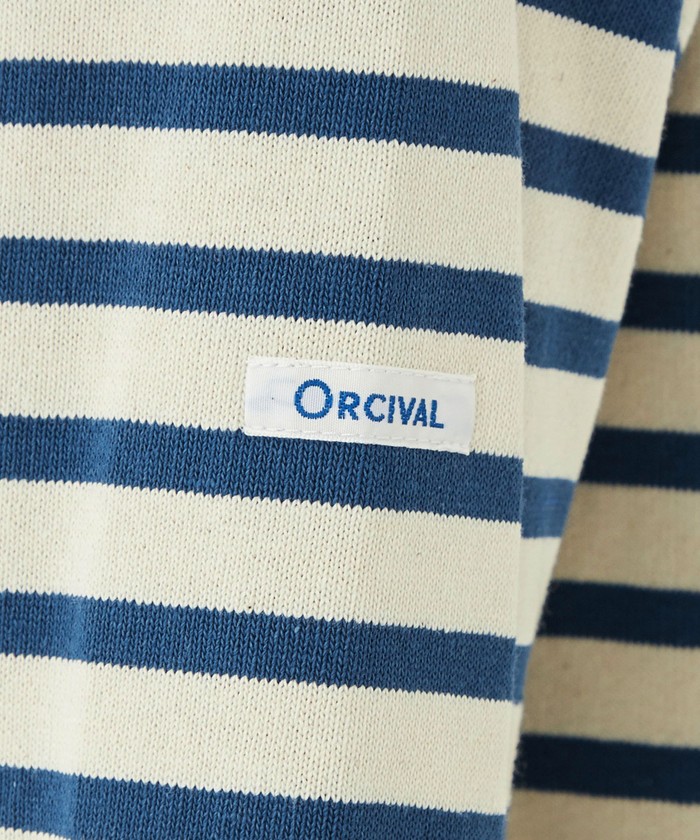 セール】＜ORCIVAL＞ 6分袖 COTTON LOURD ボーダー プルオーバー