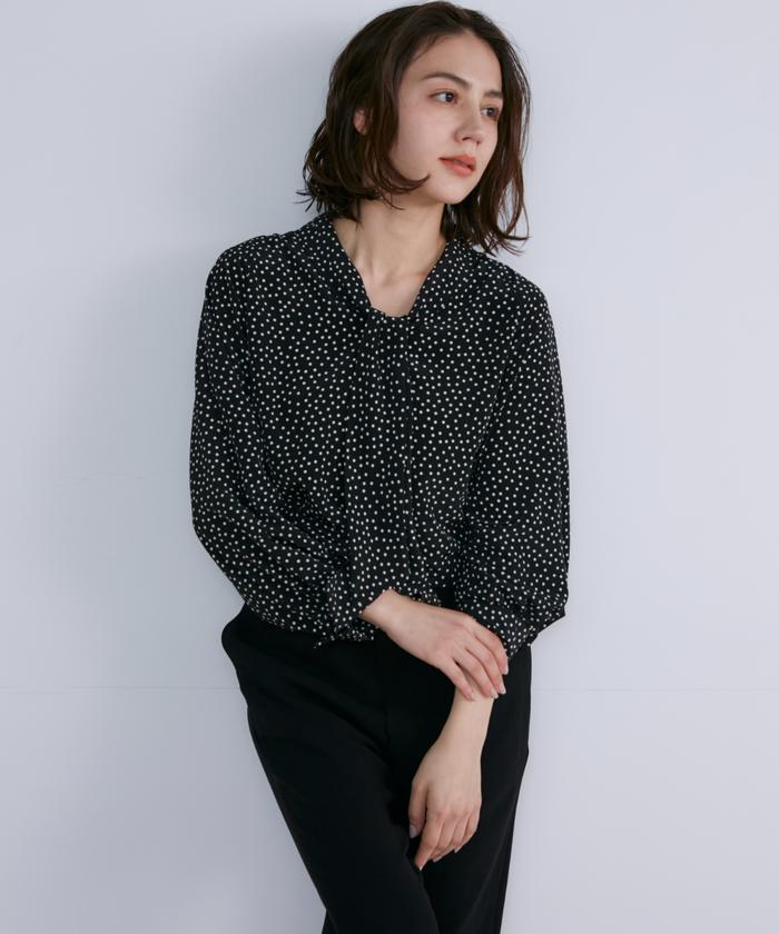 セール 70%OFF】イネド INED ボウタイドットブラウス(505241926