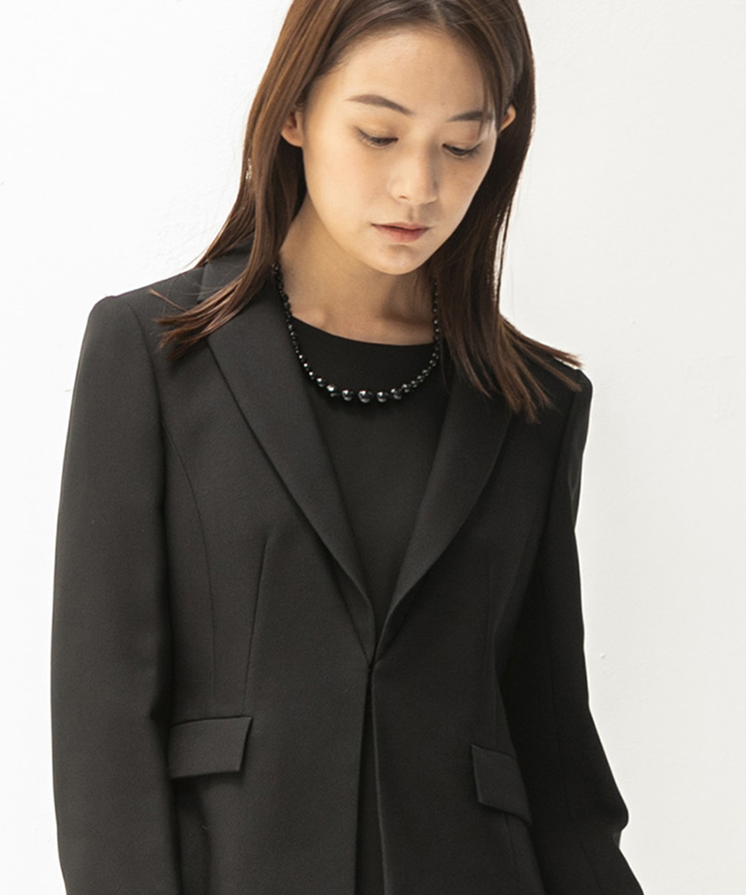 慶弔両用】≪マグネット式≫オニキスネックレス/喪服/礼服