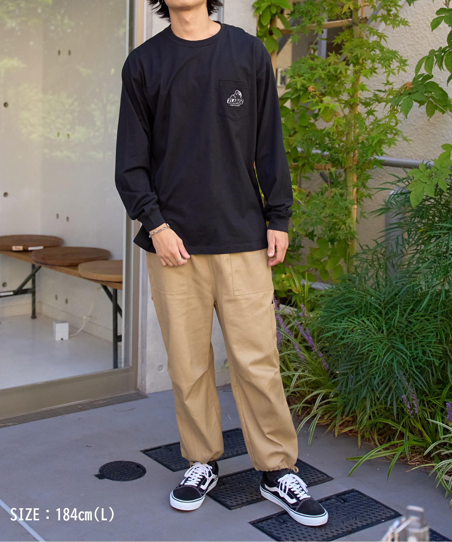 XLARGE ロゴタグ ポケット付き ロンT 着回し力抜群 デニムに◎ XLARGE ロゴタグ ポケット付き ロンT 着回し力抜群 デニムに◎
