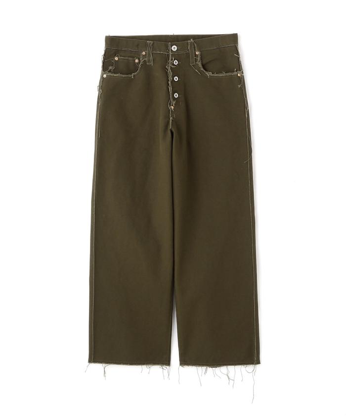 SUGARHILL [ RAW-EDGE CANVAS CARGO PANTS ] DARK KHAKI