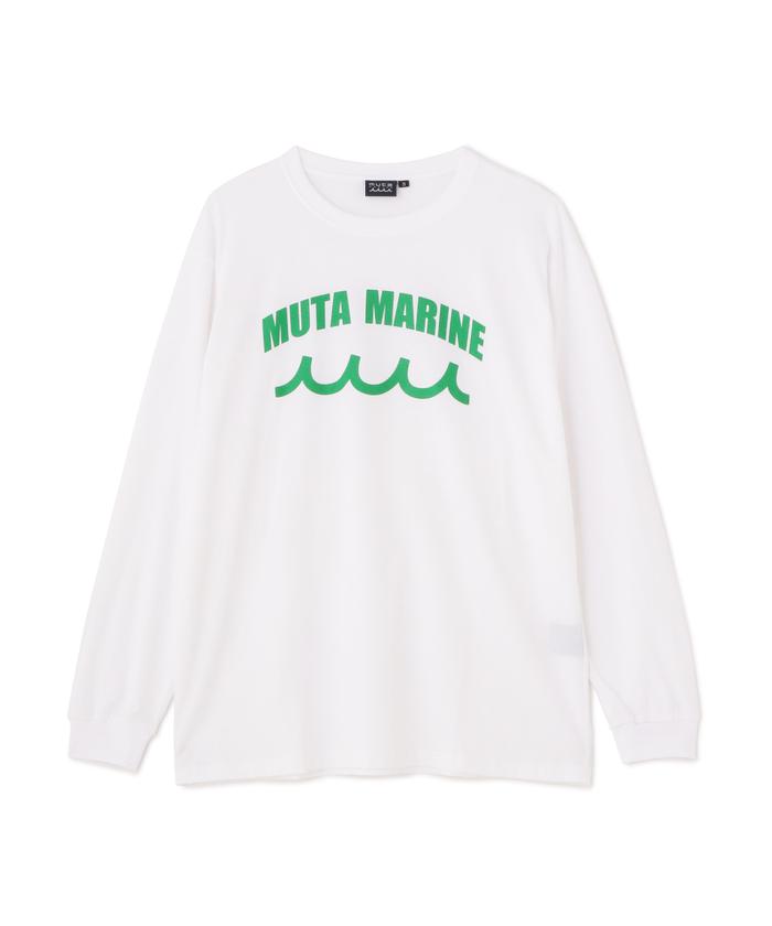 muta 国内買付 ACANTHUSコラボカレッジロゴLS Tシャツ 別注 muta MARINE/ムータ マリン/別注 ACANTHUSコラボカレッジロゴLS