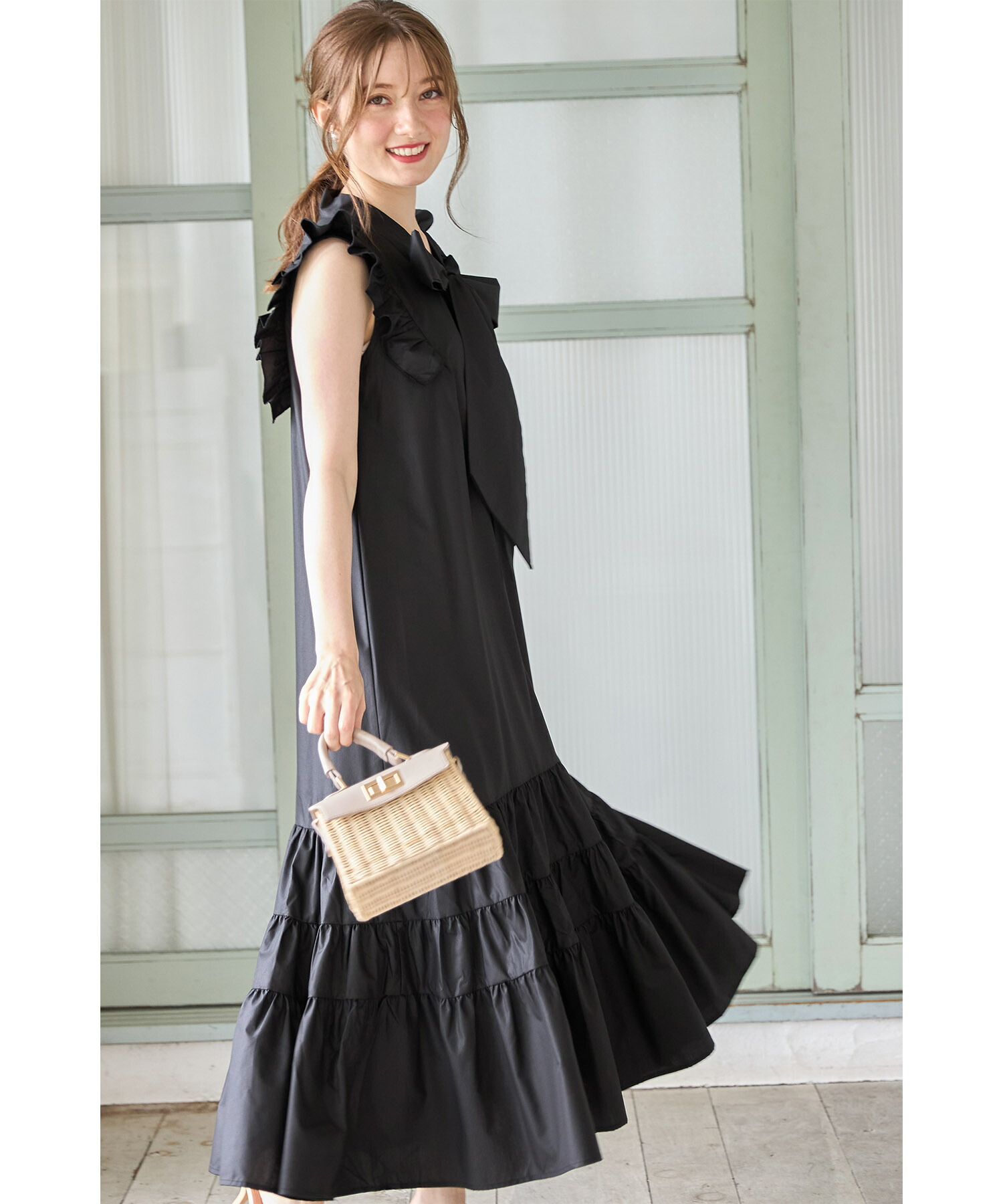 ドノバン 福袋　ブラック フリルティアードワンピース セール 50%OFF】トッコクローゼット tocco closet 【S・Mサイズ