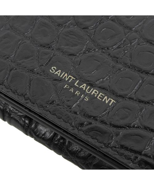 SAINT LAURENT サンローラン クロコ 型押し 三つ折り 財布 SAINT LAURENT サンローラン クロコ 型押し 三つ折り 財布