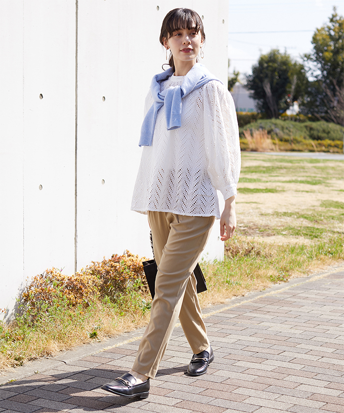 セール】☆【ハンドウォッシュ】キュプラ混タック入りパンツ