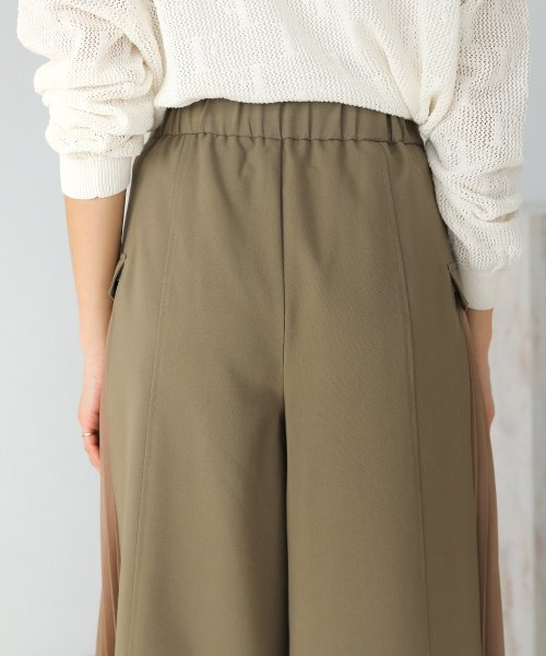 セール】サイドプリーツワイドパンツ(505222373) ブージュルード(Bou Jeloud) d fashion ブージュルード 透け感 ワイドパンツ