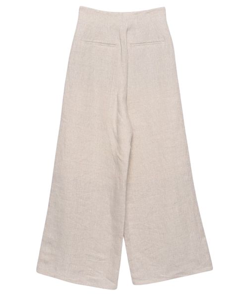アニュアンス anuans リネンブレンドフレアマリンパンツ （BEIGE