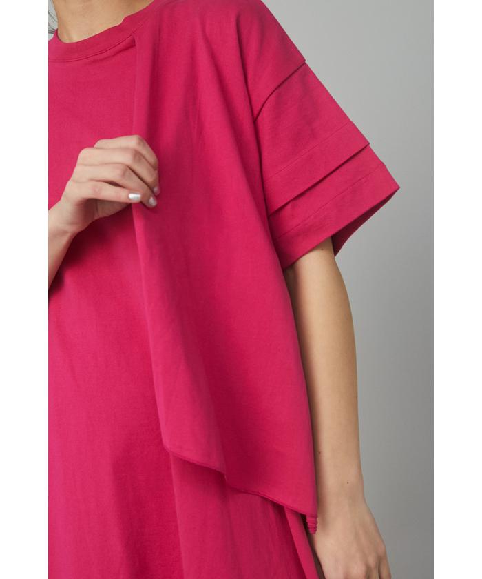 ヘリンドットサイ レイヤード ドレス アシンメトリー ワンピース 紺 HeRIN.CYE（ヘリンドットサイ）の「Layered dress レイヤード