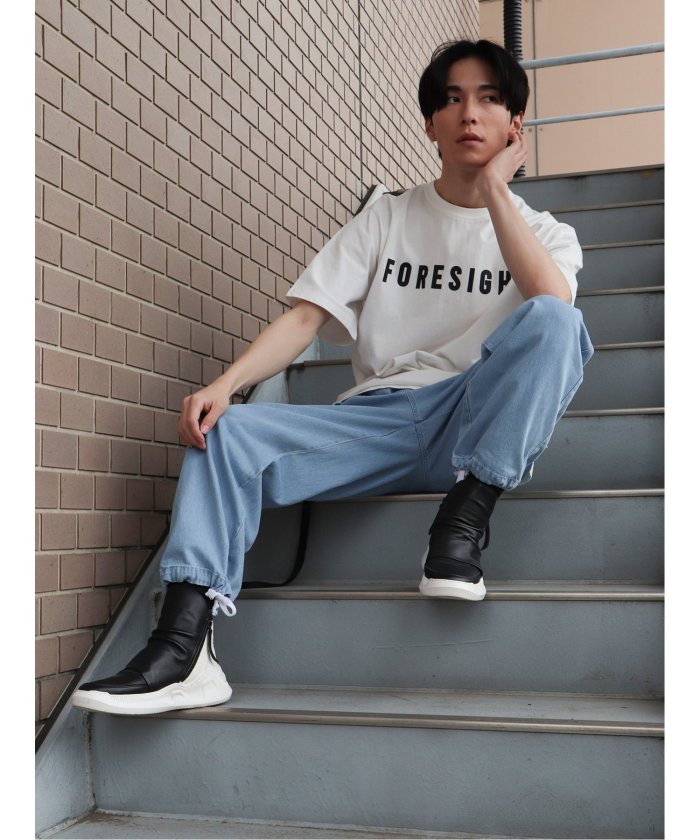 セール】【retock's】ロゴ刺繍ワイドデニムカーゴパンツ（カーゴ
