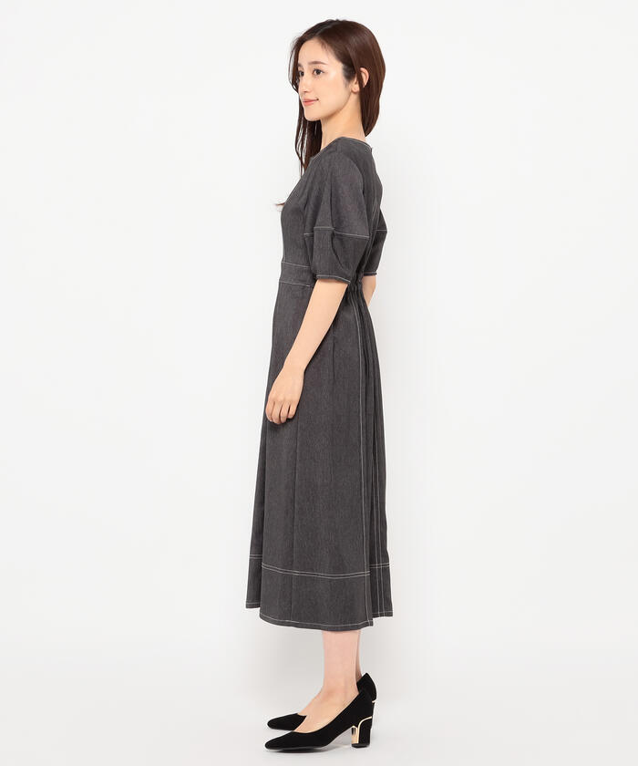 ミッシュマッシュ MISCH MASCH キーネックポリデニムワンピース