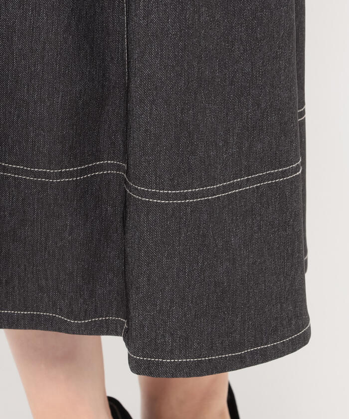 ミッシュマッシュ MISCH MASCH キーネックポリデニムワンピース ミッシュマッシュ MISCH MASCH キーネックポリデニムワンピース