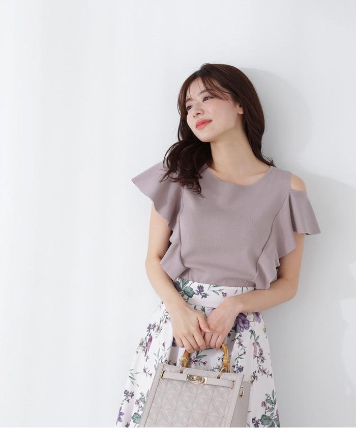セール 30%OFF】ラッフルオープンショルダーニット WEB限定