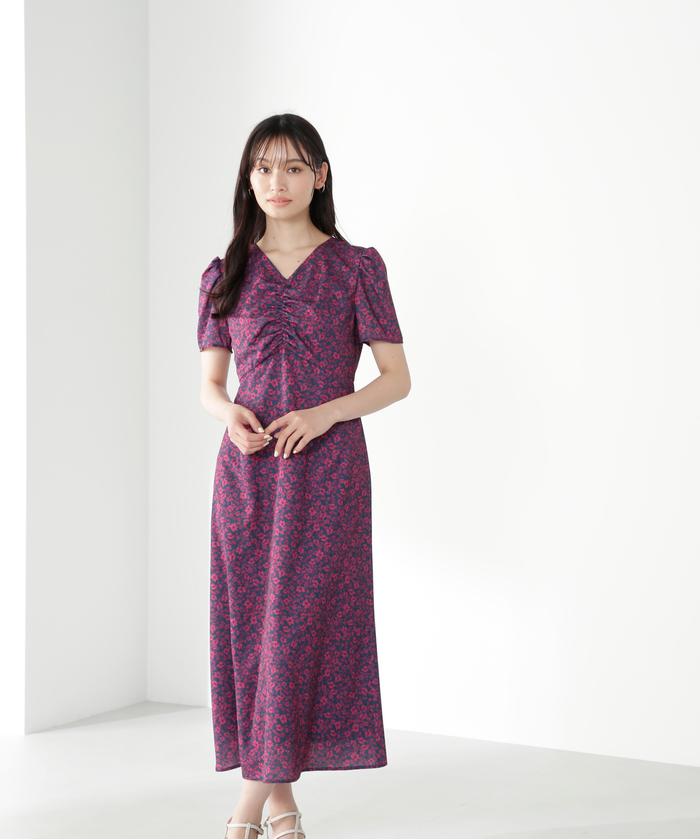 BRIEFING ベージュ ワンピース セール 30%OFF】フロントギャザープリントワンピース(505236898