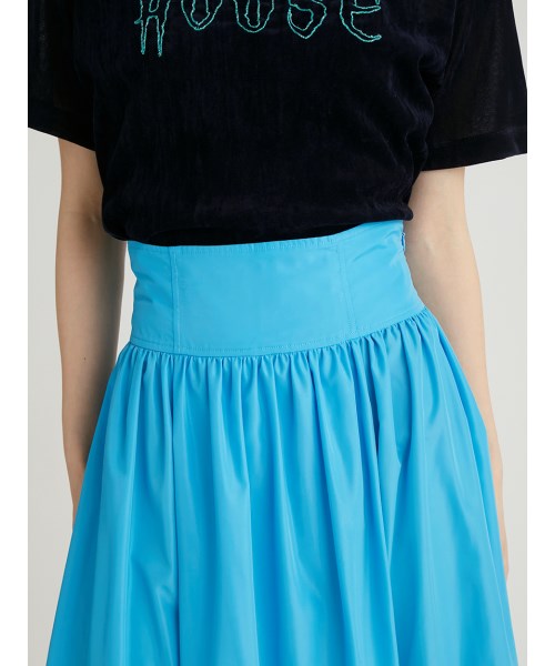 上國料萌衣さん着用】アシンメトリーヘムタフタスカート(505259282