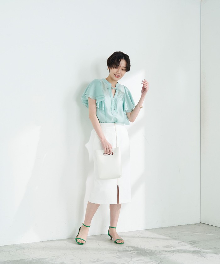 ノーリーズ NOLLEY'S sophi/ オックスジップタイトスカート新品
