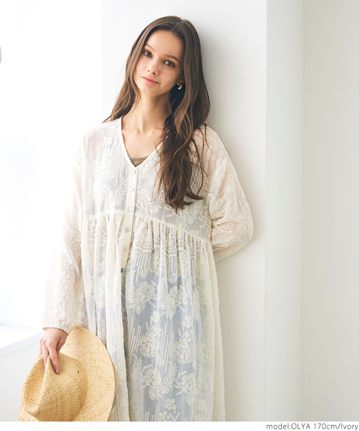 テディショップ Teddyshop レディース 小花柄ボウタイシフォンA