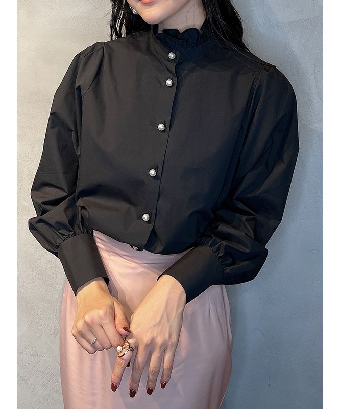 eimy istoire - eimy istoire パールカラーブラウス ブラック eimy istoire パールカラーブラウス ブラック